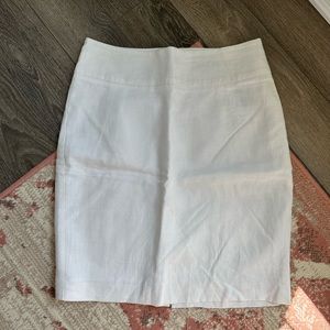 White Linen Pencil Skirt